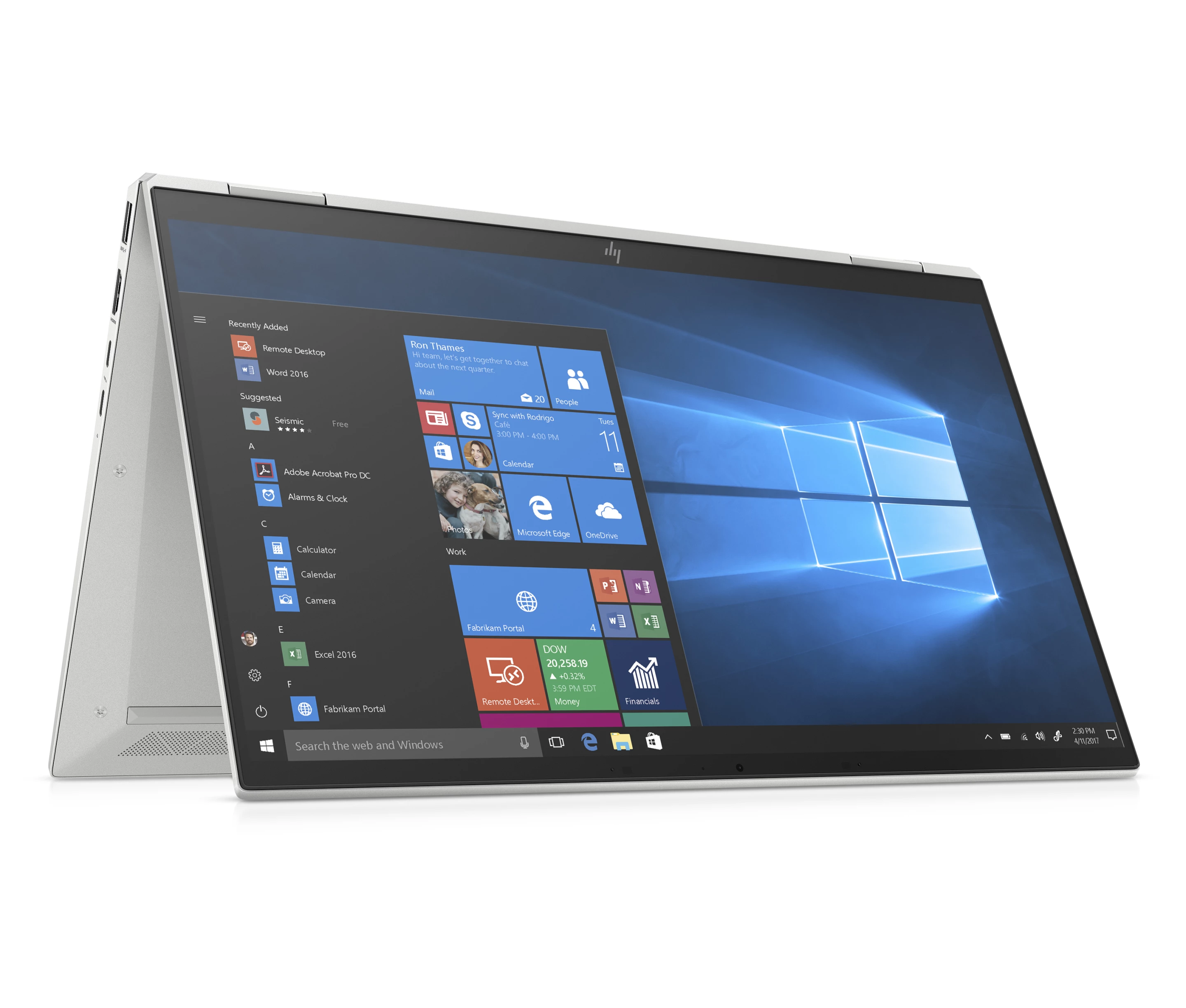 The 360-degree hinge means that the 1000 series laptops can adopt a tent mode orientation