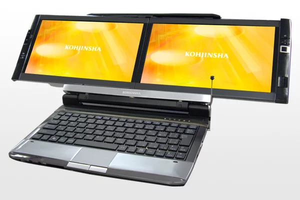 Two 10.1 inch screens offer the user a single wide display or two independent workspaces