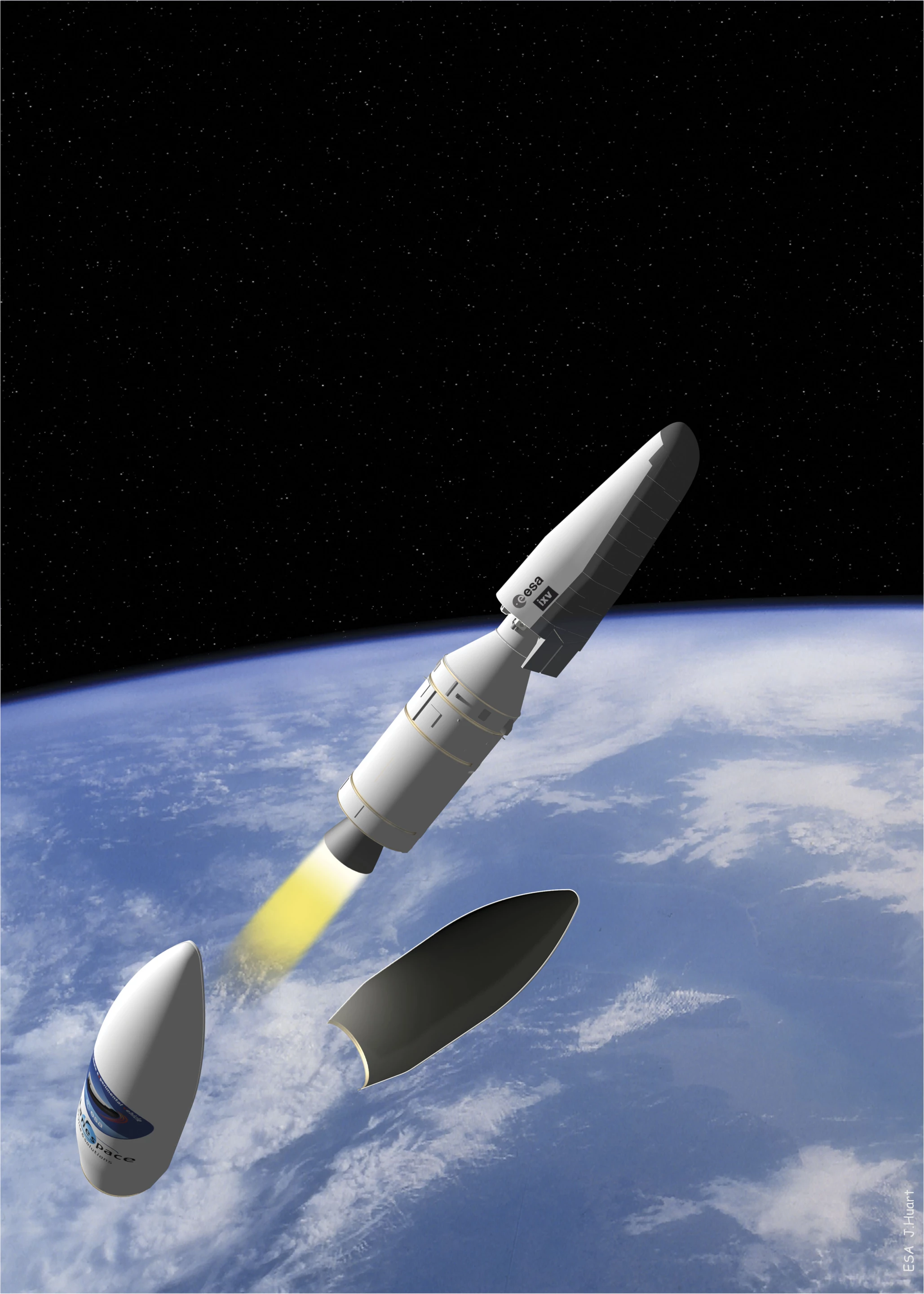 Artist's concept of the IXV fairing separation (Image: ESA)