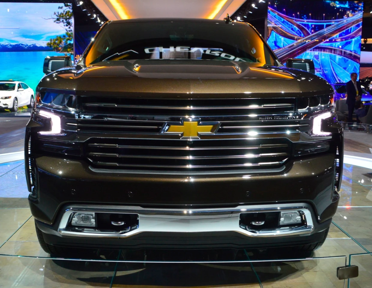 All up in the grille of the new Chevy Silverado High Country