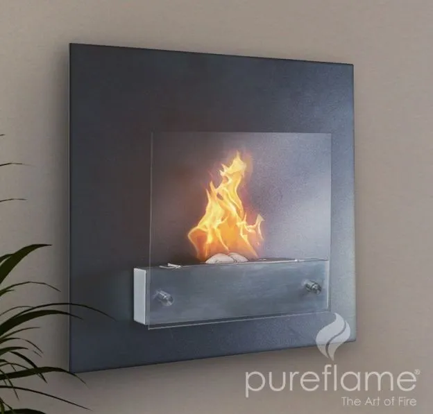 Pureflame's Serafin wall-mounted fireplace