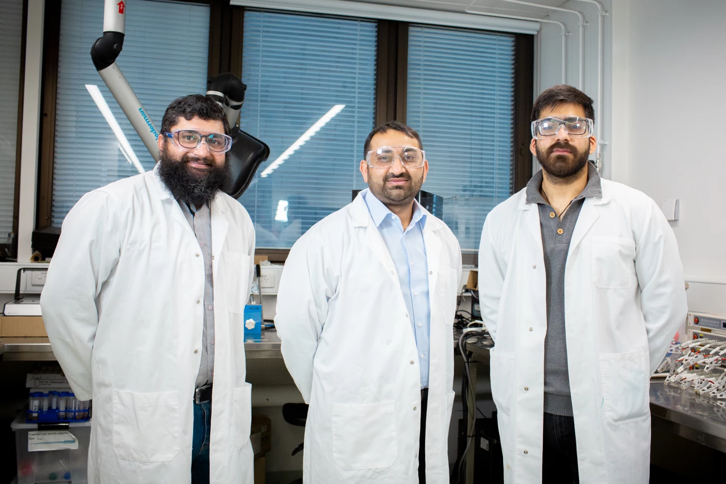 Left to right: Dr. Muhammad Waqas Khan, Dr. Nasir Mahmood and Mr Suraj Loomba, part of the RMIT team working on this advance