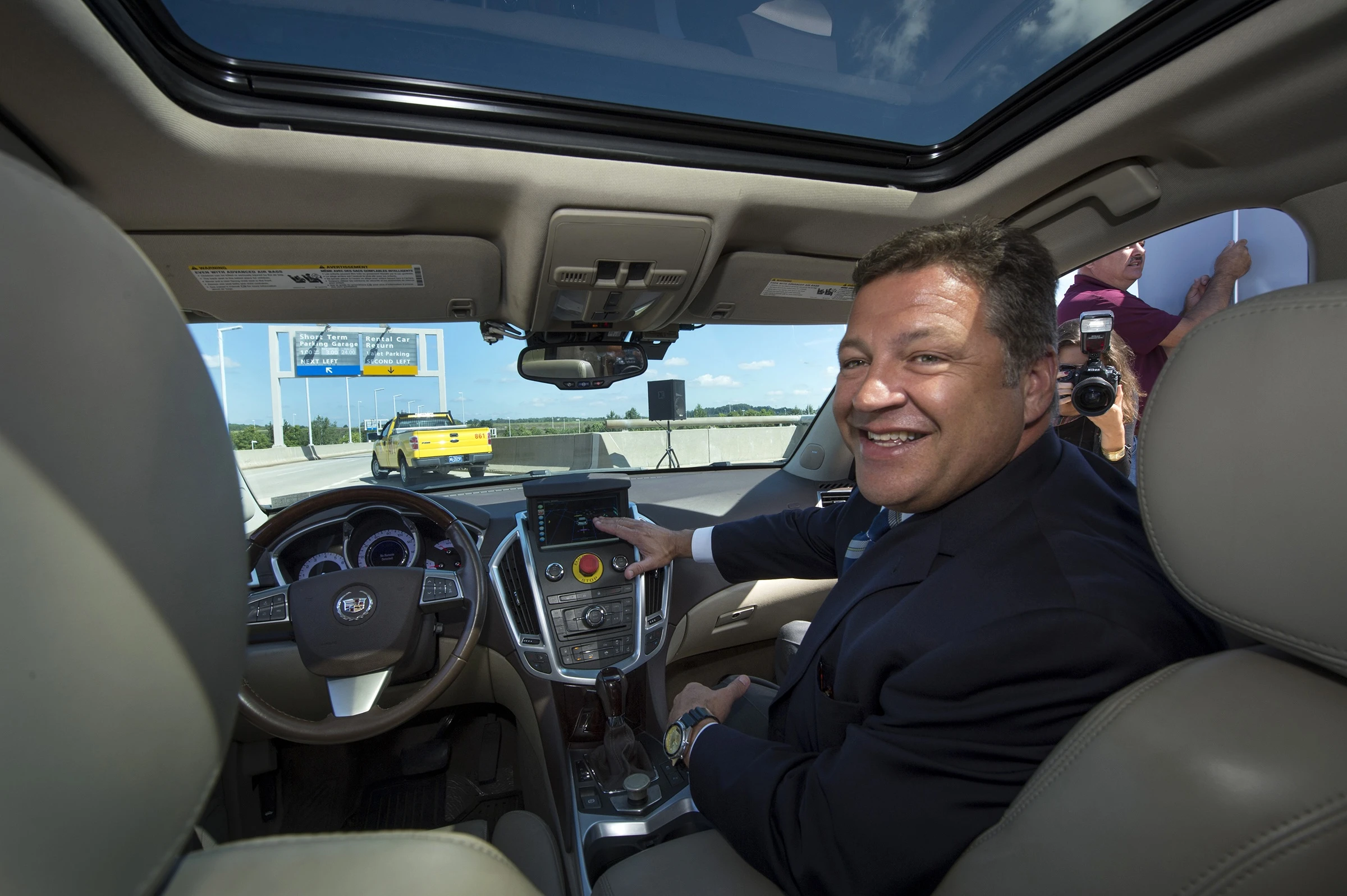 U.S. Rep. Bill Shuster (R-Pa) went on a test drive of the fully-autonomous Cadillac SRX