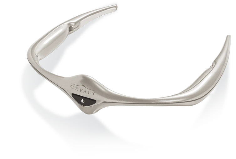 Cefaly is placed on the forehead with the help of a self-adhesive electrode