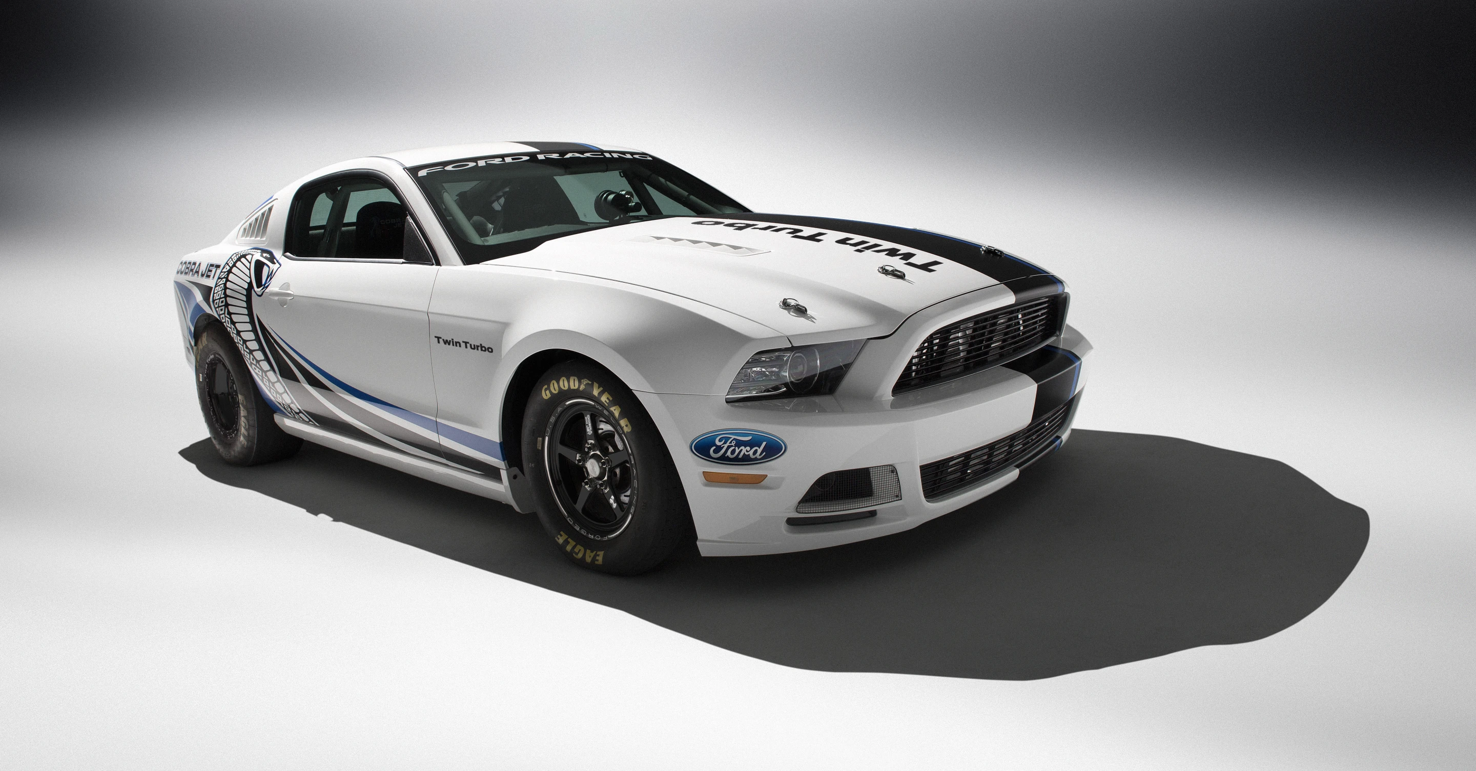 The Mustang Cobra Jet Twin-Turbo Concept in white