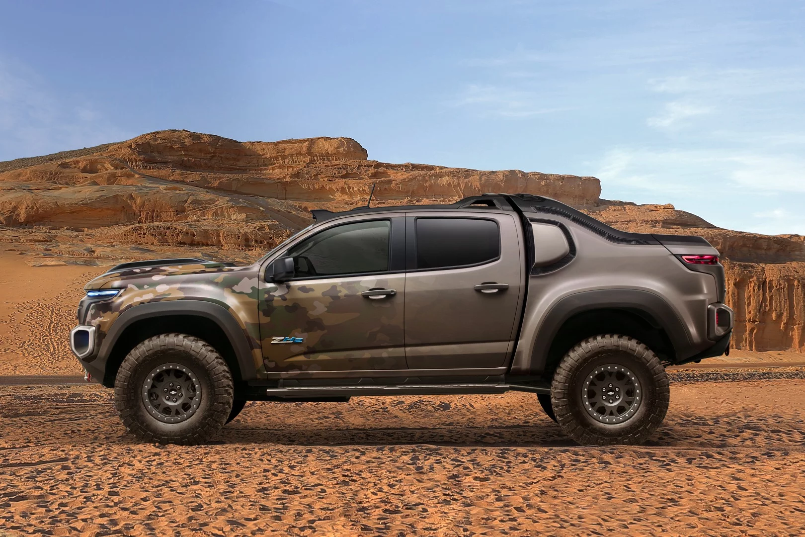 The Chevy Colorado ZH2 sits on a stretched chassis
