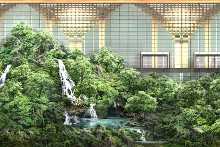 Suvarnabhumi International Passenger Terminal II will include a large 16,132 sq m (173,643 sq ft) indoor forest area, which will be accessible to both staff and passengers