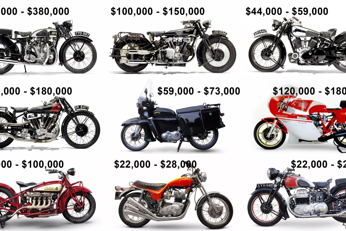 Five of these motorcycles will love into the top 250 motorcycles of all-time if they sell within their estimated price range. Can you name them?