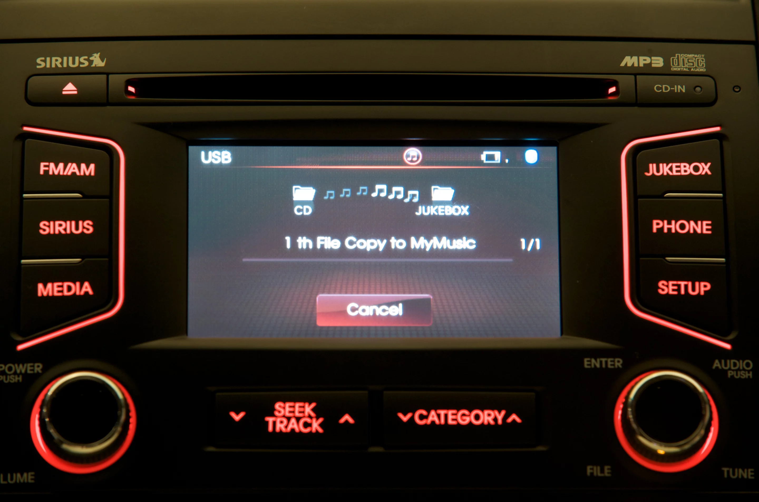 The Kia UVO in-car infotainment system