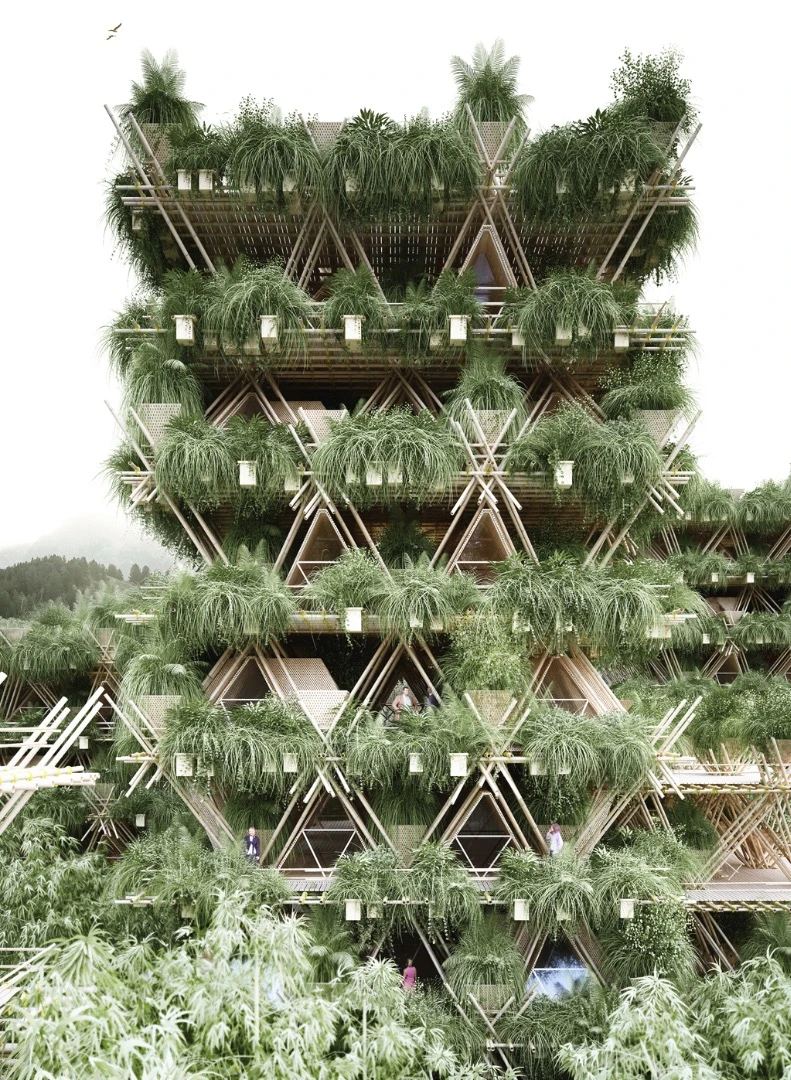 Architectural render imagining what a future development based on the Rising Canes system could look like