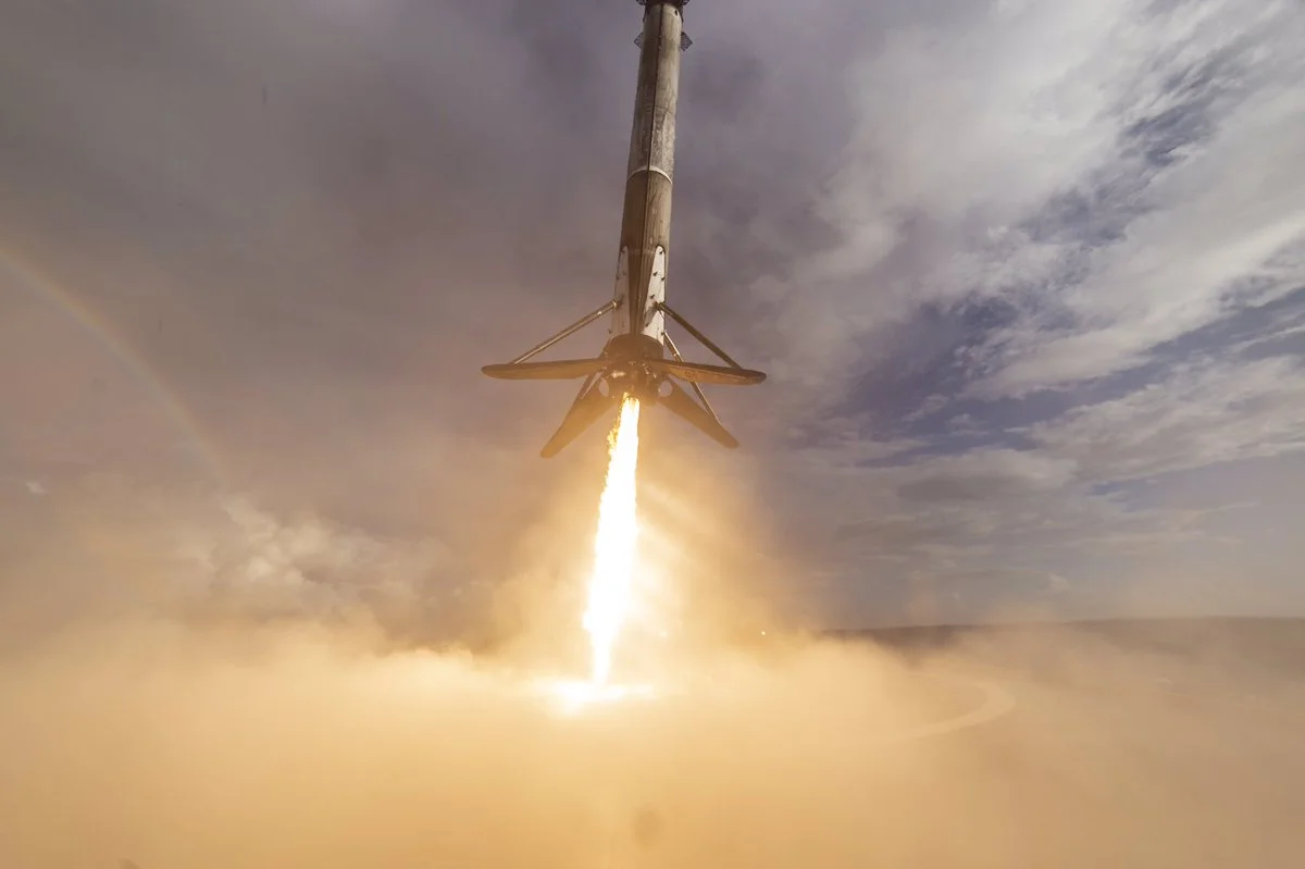 SpaceX's Falcon 9 booster comes down to land earlier in the year
