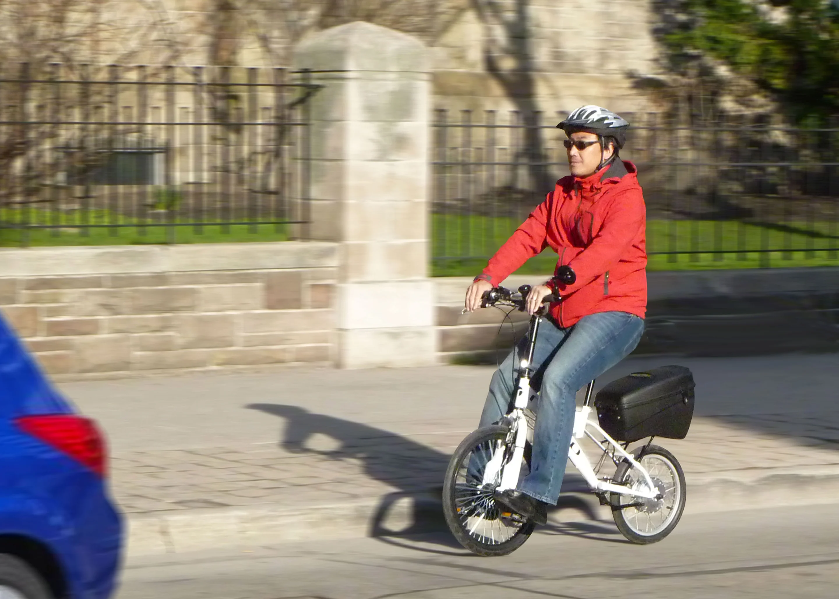 Toronto-based entrepreneur Henry Chong, riding the LIFEbike