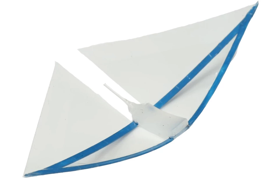 The new monostable manta ray robot, pictured here in its default position