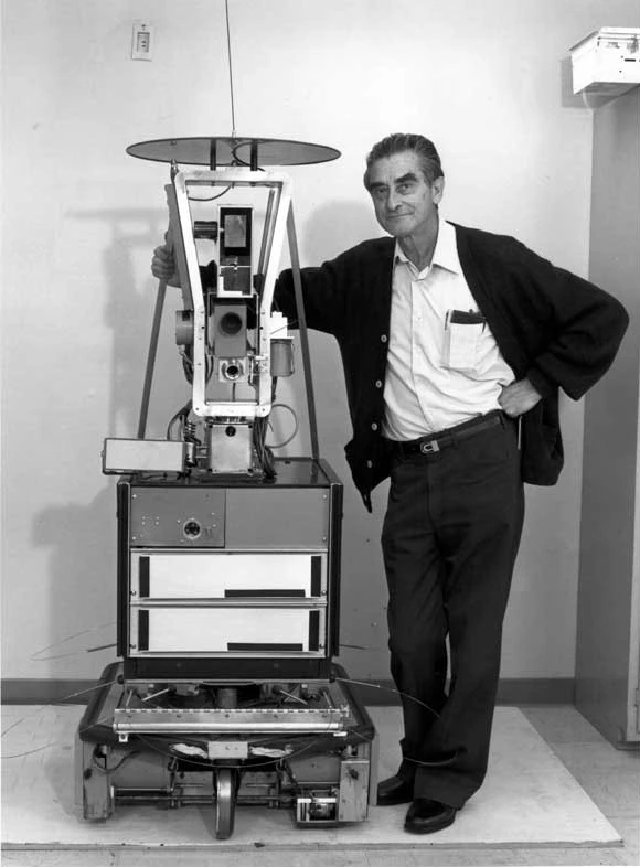 Charles Rosen with Shakey at the Computer history Museum
