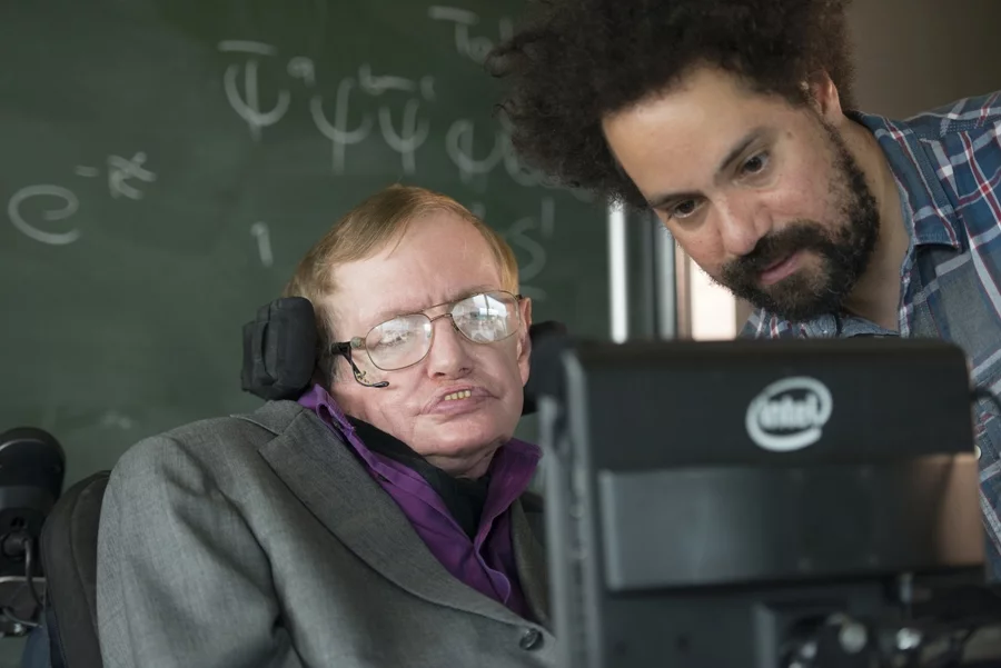 Professor Stephen Hawking with Personal Assistant Jonathan Wood