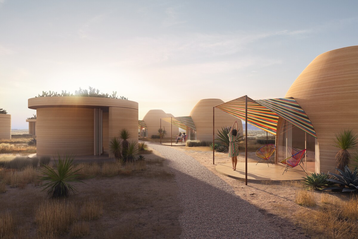 The World’s First 3D-Printed Hotel is Being Built in the Texas Desert After its earlier reveal this year, leading 3D-printed architecture company Icon is now constructing the ambitious El Cosmico campground hotel in the Texas desert. Touted as the world’s first 3D-printed hotel, it will feature camping areas, vacation homes, shared amenities, and some permanent residences designed by renowned architects that will also be available for purchase.
