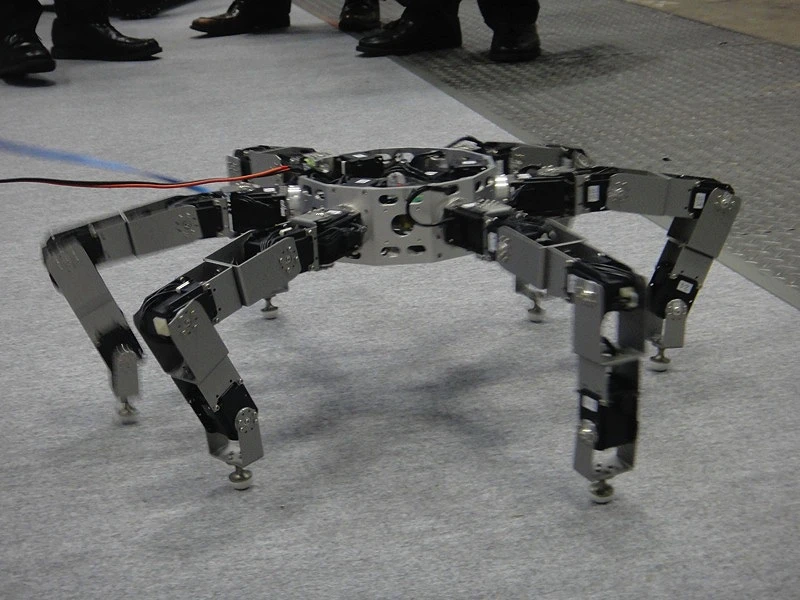The six limbs, symmetrically spaced at 60-degree intervals around its body, give the Asterisk robot its name
