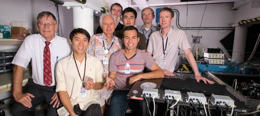 Many of the Stanford-SLAC dielectric laser acceleration team members (Photo: SLAC)