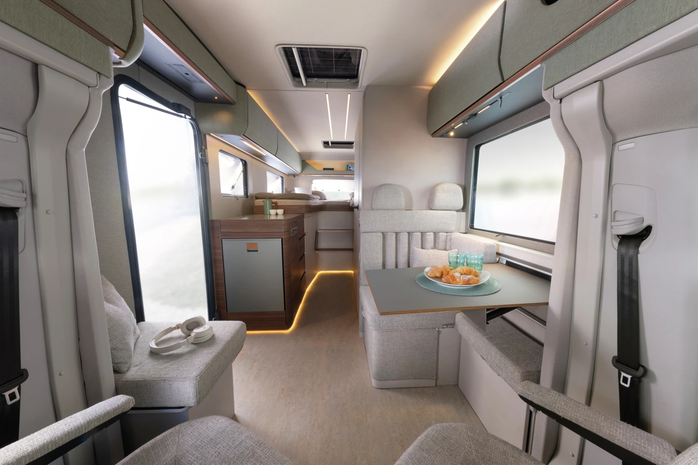 Looking back inside the Dethleffs C.core concept camper