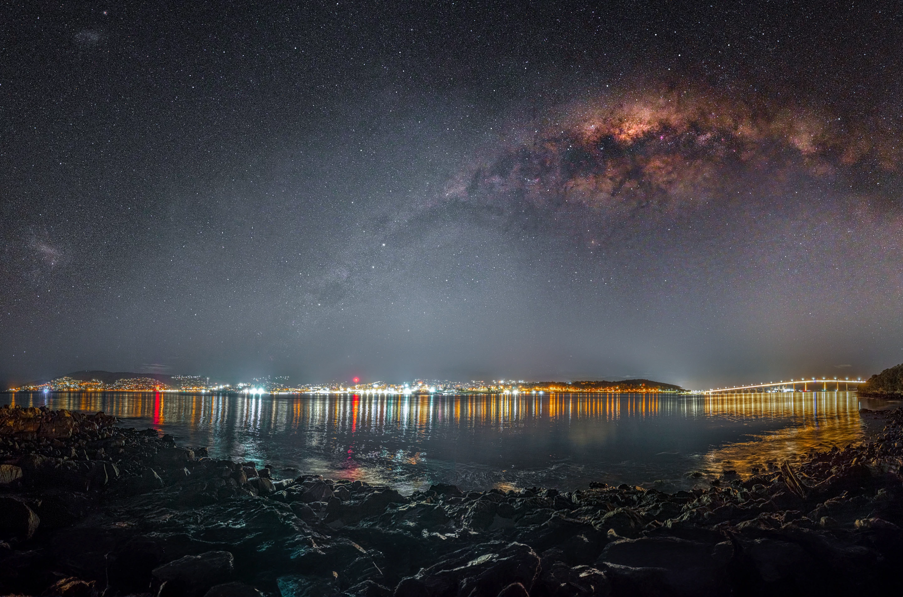 "Milky Way over Hobart City" – David Nolan
