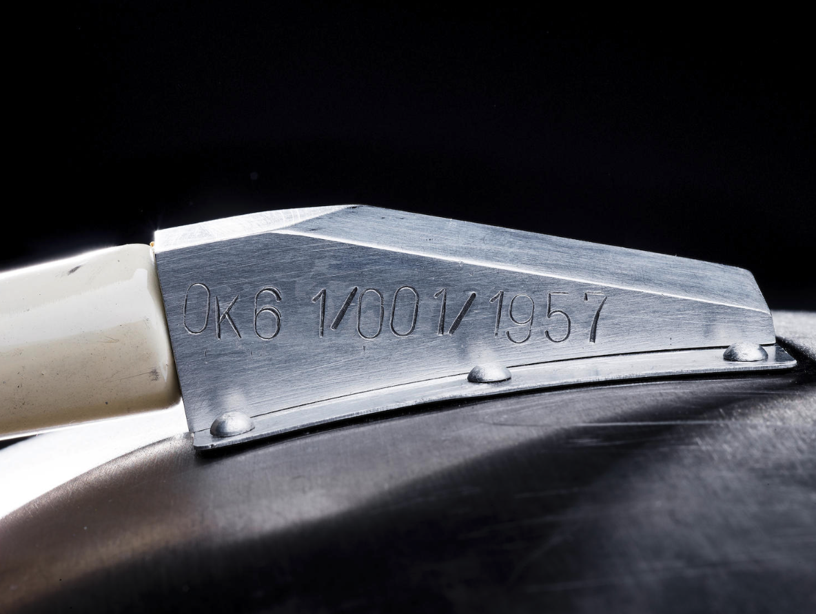 The Sputnik going to auction on September 17 has the serial number "OKб-1/001/1957"