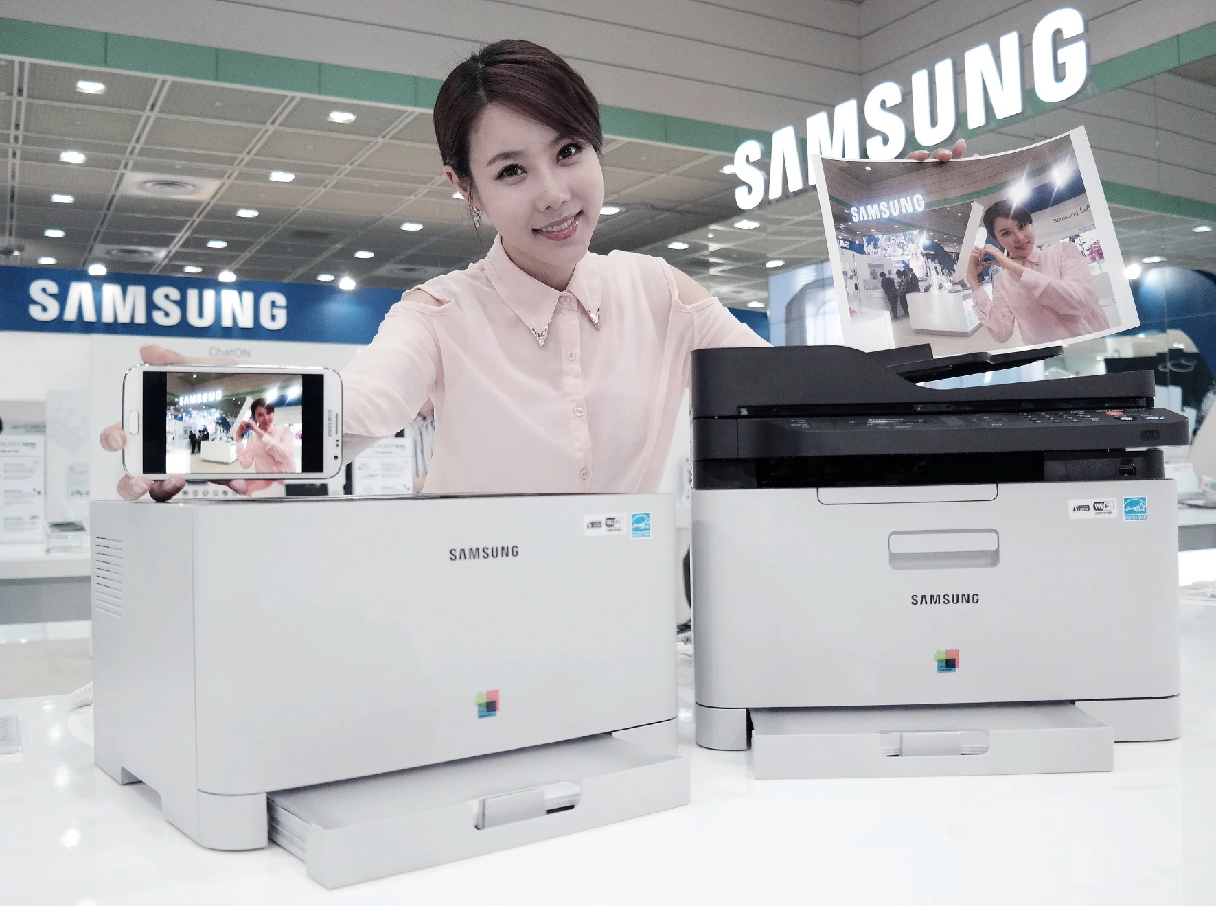 If you're phone isn't NFC-enabled or doesn't run the app, the Xpress series printers all support Google Cloud Print for printing over the web