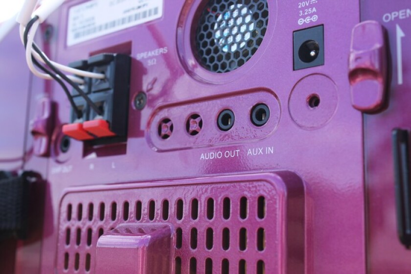 Bluetooth and line-in inputs are available