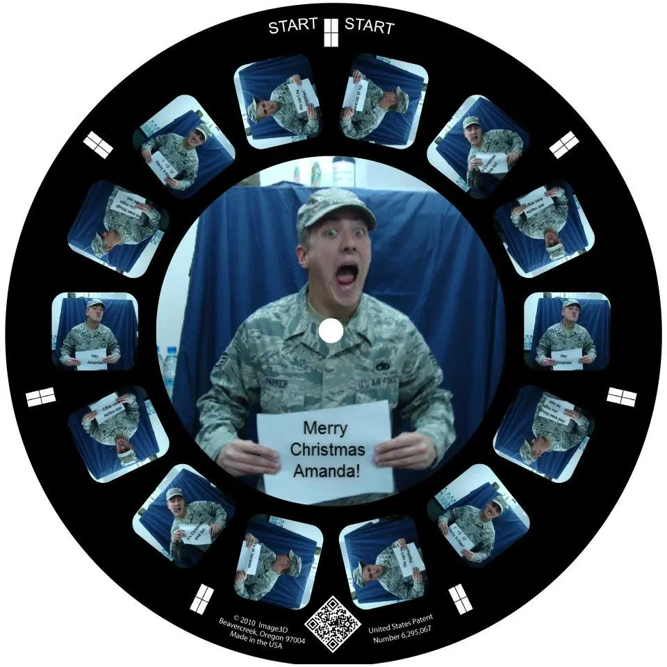Each Image3D reel contains seven stereoscopic user-supplied photos