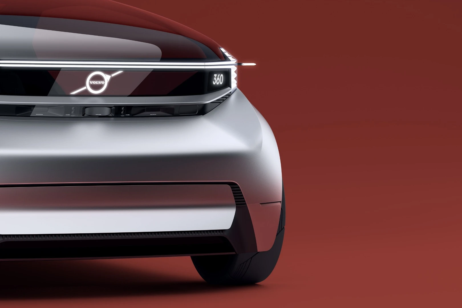 The Volvo 360 uses various visual, color, audio and motion signals to share its intentions with human drivers and other road users