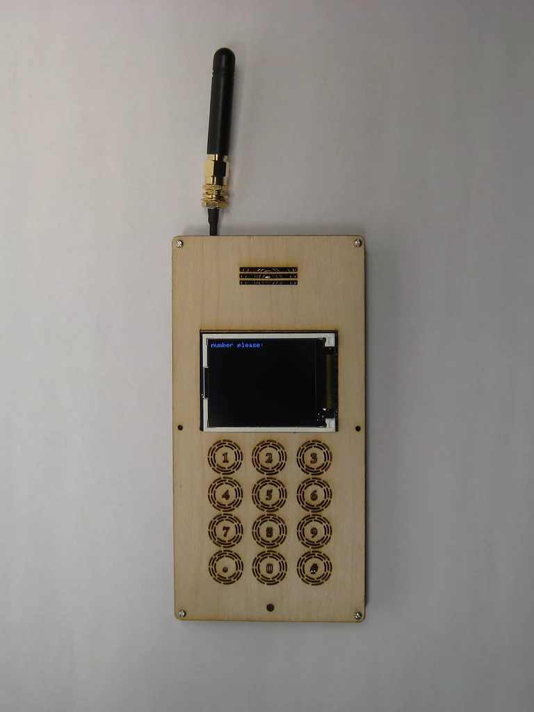 The assembled prototype DIY Cellphone (Photo: David Mellis)
