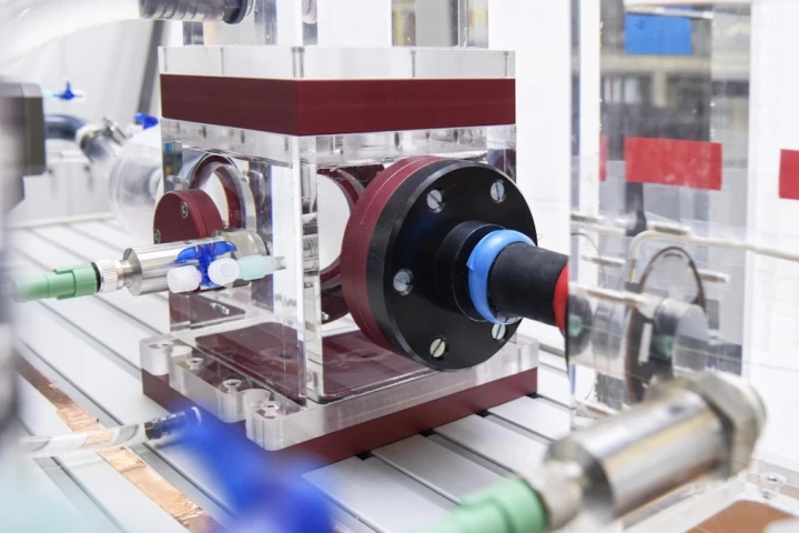 A circulatory model, which the team used to test the new artificial aorta design