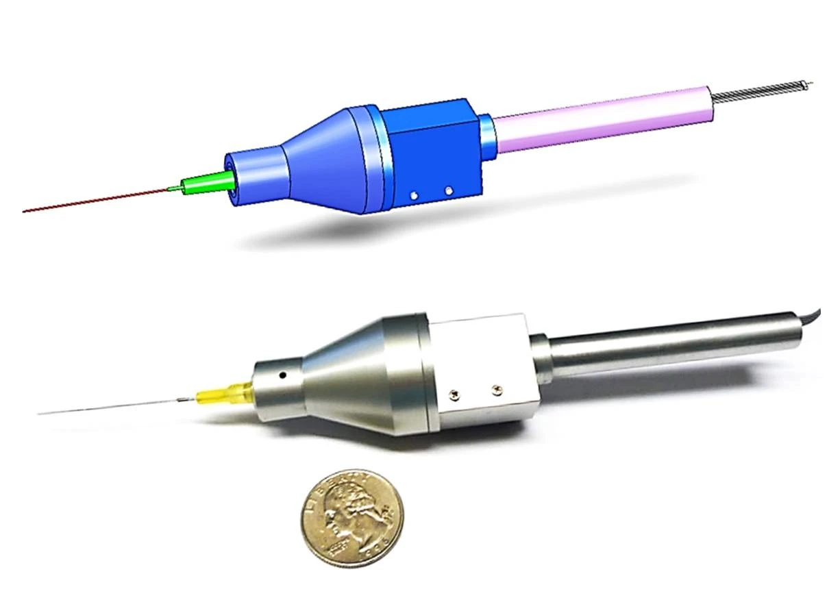 A rendering and a photo of the SMART tool
