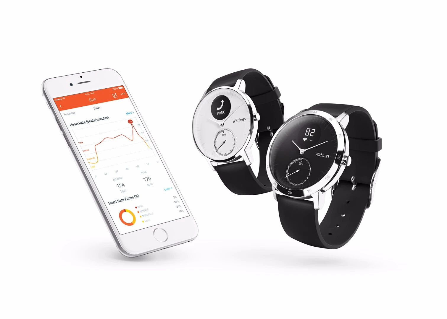 Throughout the day and at night the Withings Steel HR measures a resting heart rate by default