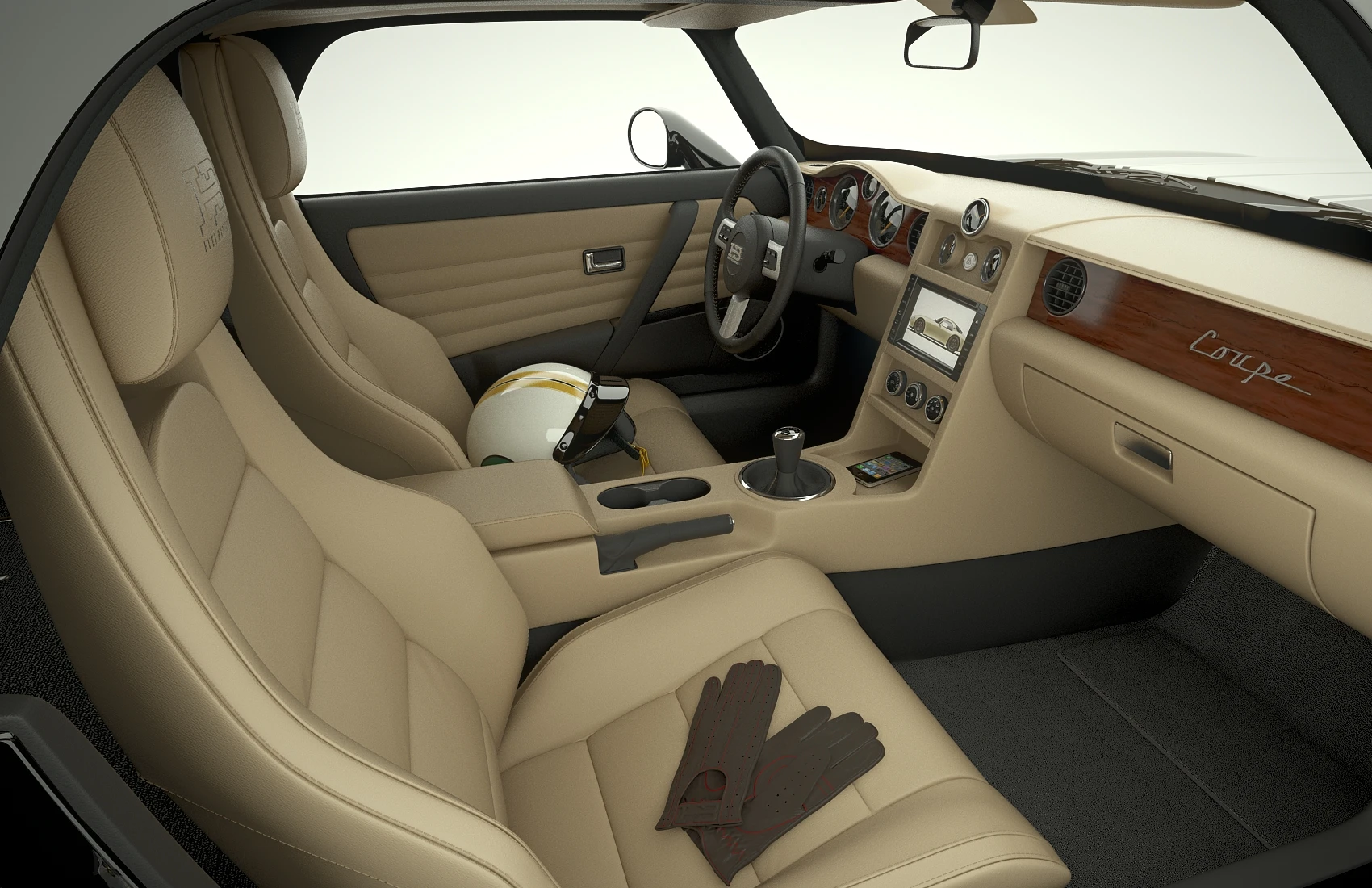 The handcrafted leather interior comes standard in black or creme