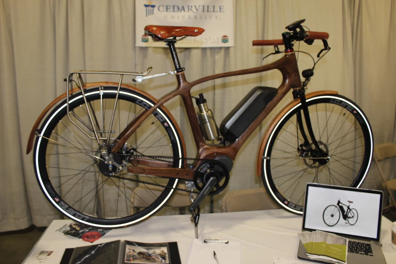 A wooden e-bike from Cedarville University