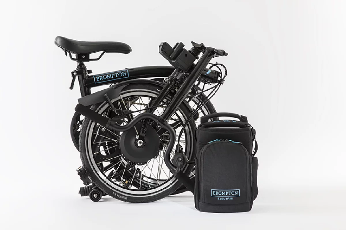 The Brompton Electric folds up to the same size as the company's non-electric models