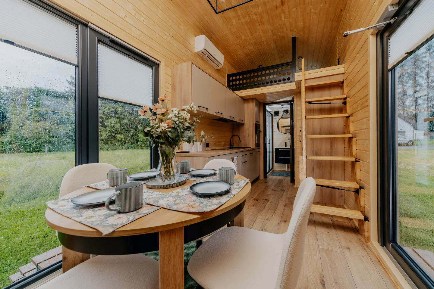 The Alan's interior is finished in Scandinavian spruce