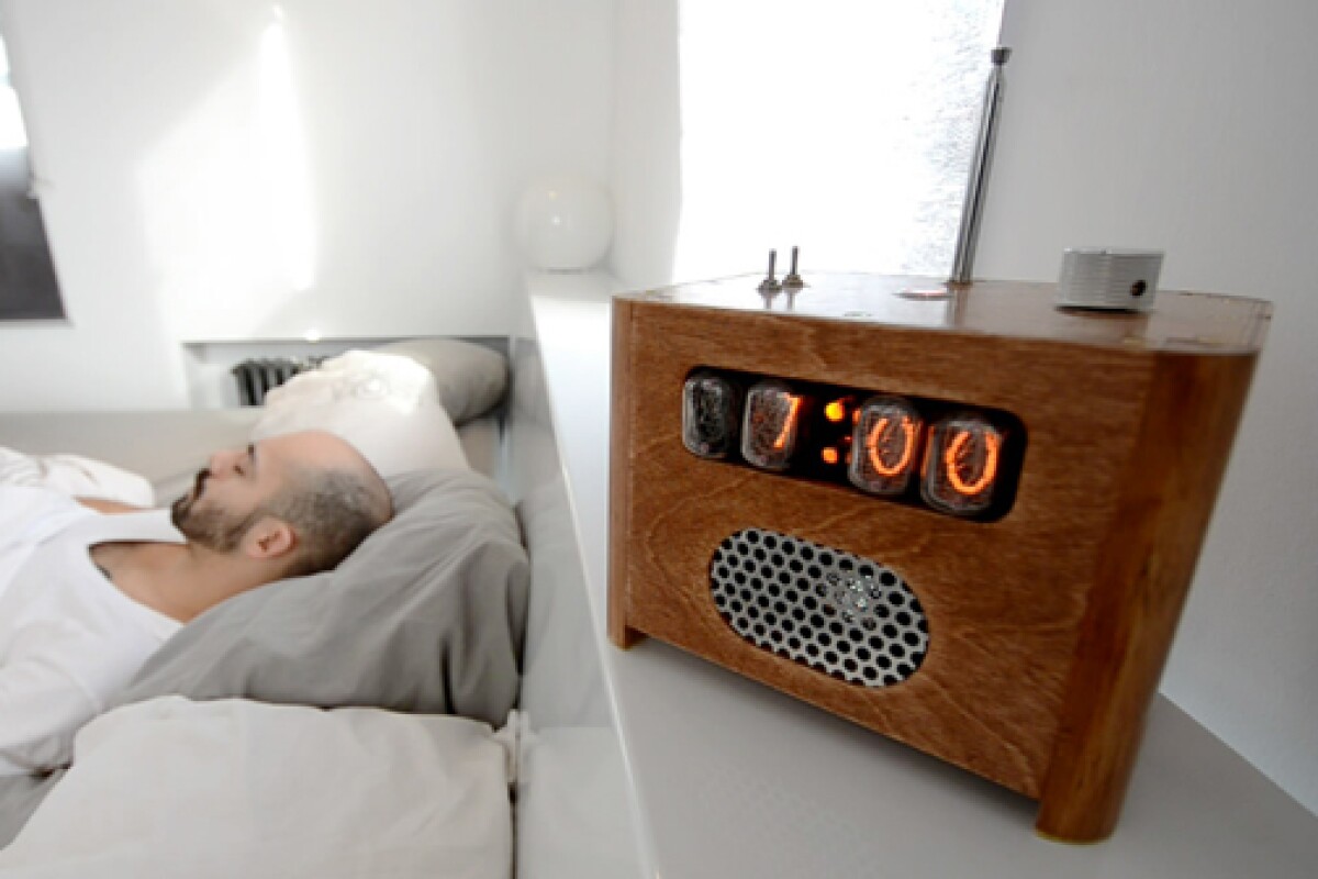 The Ramos clocks designed by Paul Sammut require a snoozer to get out of bed and enter a code on a number pad located in another room to silence the alarm buzzer