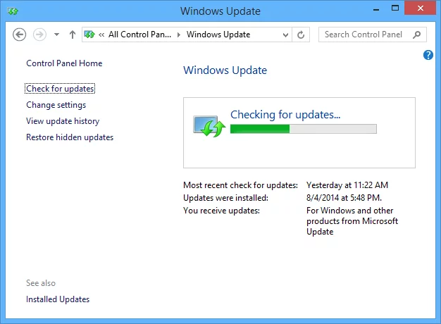 Windows update provides security updates and bug fixes