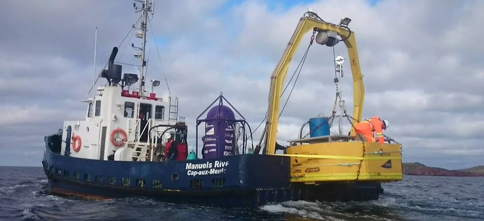 The design for the Odyssée wave-powered desalinator involves a hydraulic cylinder pump which is attached to buoy that floats on surface of the water