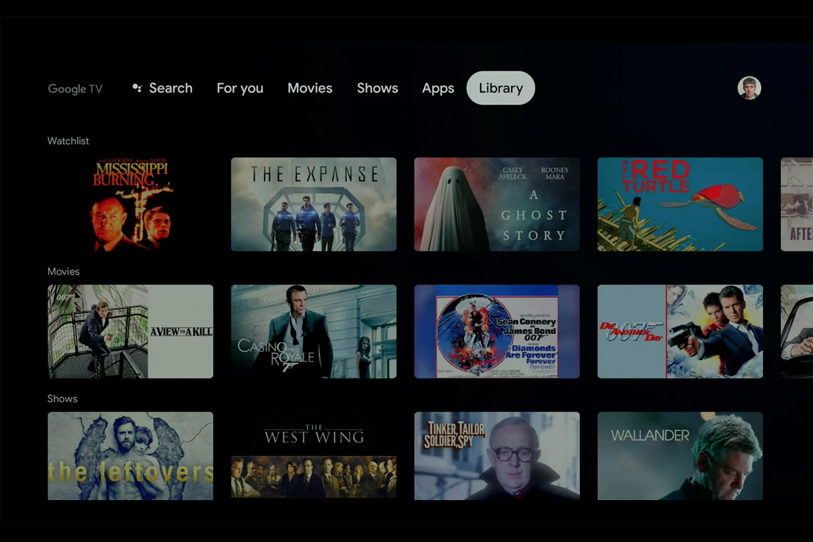 Everything you've bought from Google Play Movies & TV appears in the Library section