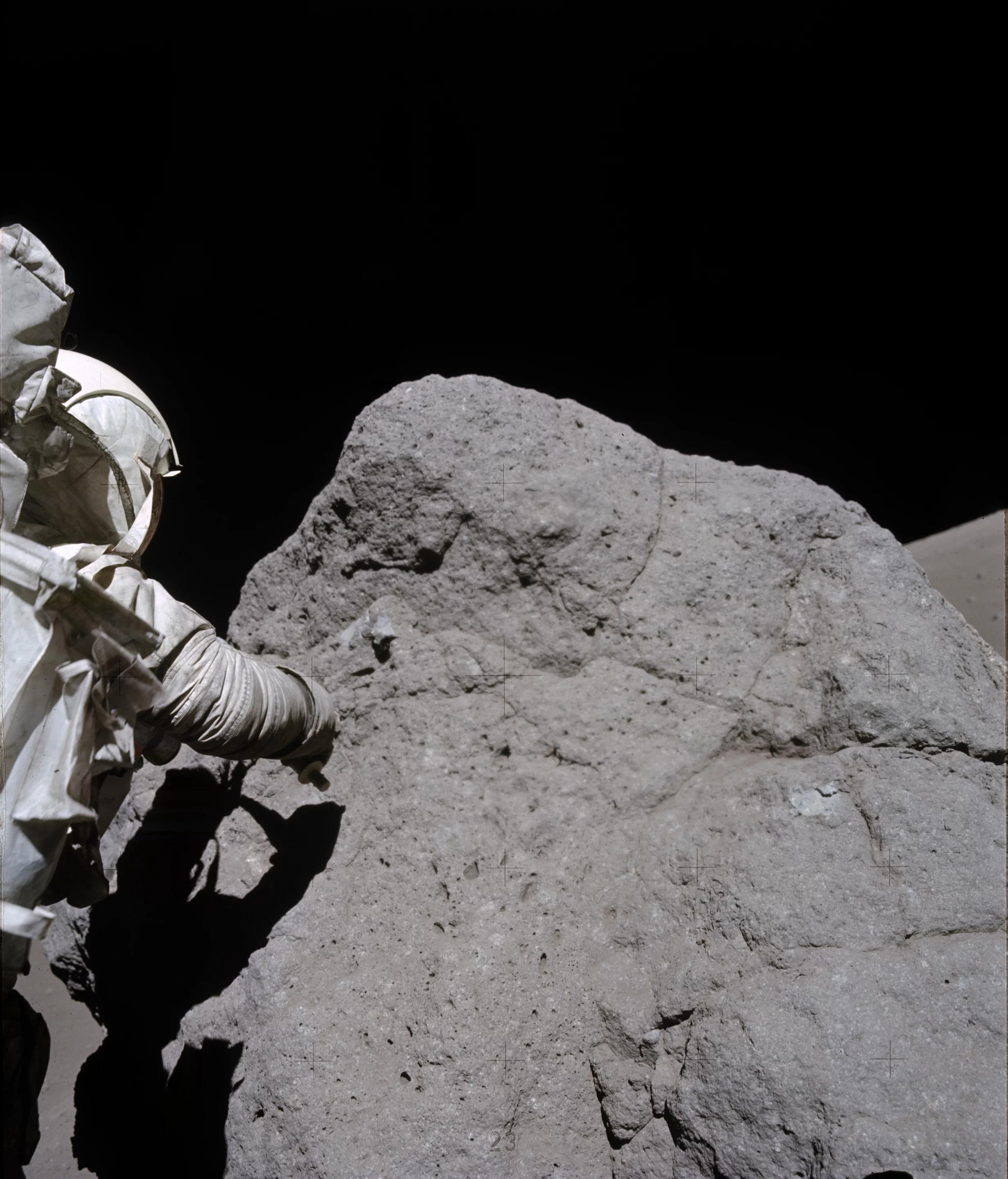 Astronaut Harrison Schmitt collecting samples