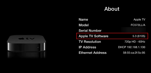 Find out which version of software is running on your Apple TV