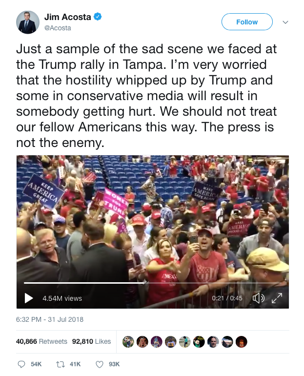Jim Acosta's reporting from a recent Florida rally