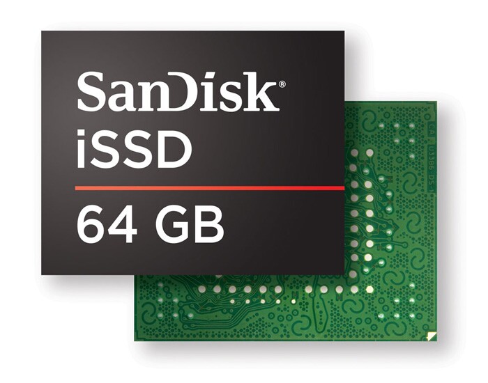 The iSSD is currently available in capacity sizes ranging from 4GB to 64GB