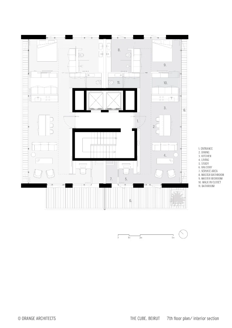 Architectural drawing of The Cube