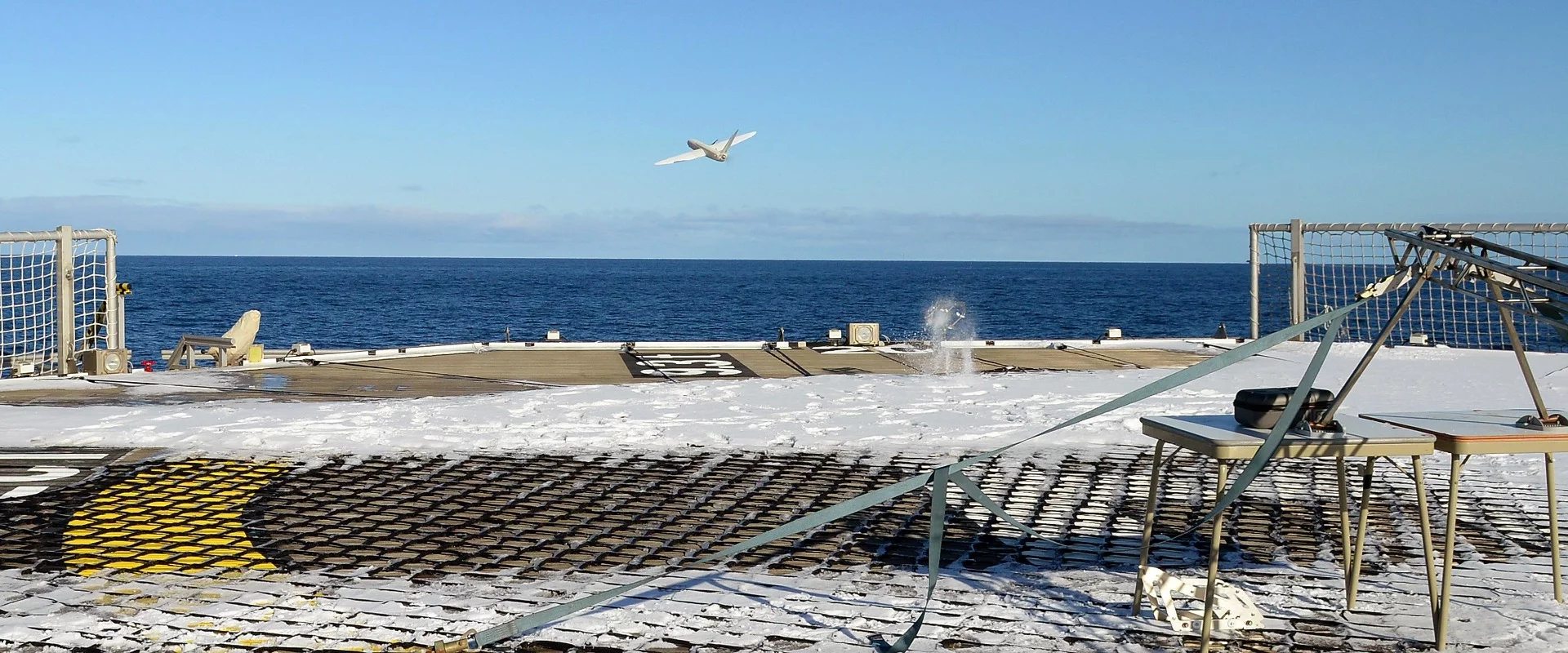 The SULSA heads out over the icy waters