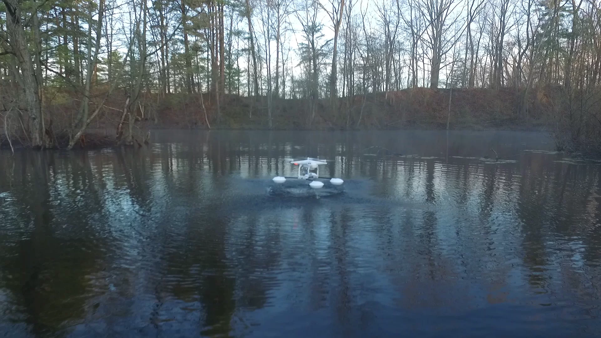 The WaterStrider's front two pods are spaced more widely apart than those at the rear, in order to accommodate the drone's camera