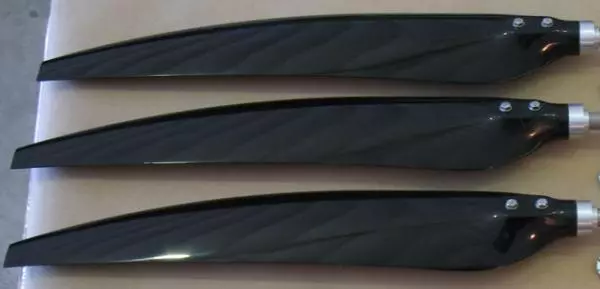 The AirRider hovercraft's composite propeller blades