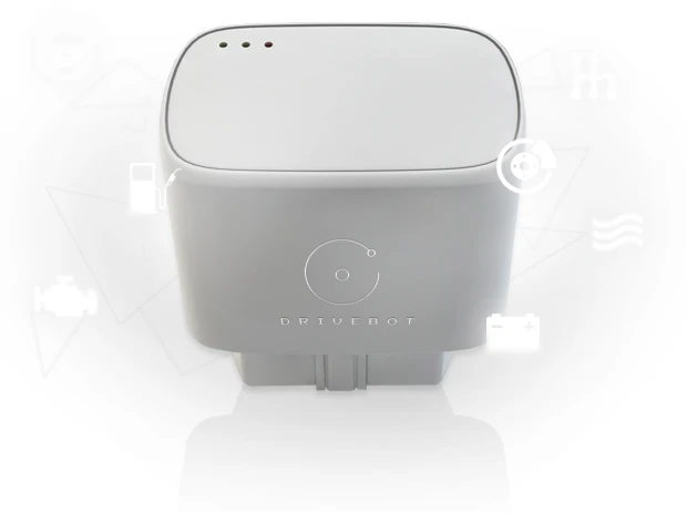 The Drivebot is a simple dongle device that plugs into the car’s On Board Diagnostic (OBD-II) port